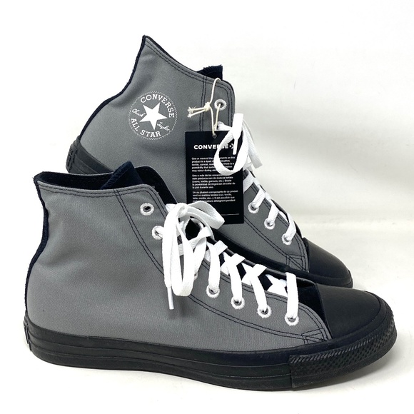 Converse Shoes - Converse Ctas High Top Canvas Gray Black Women Size Sneakers Custom A03947C-BKGR